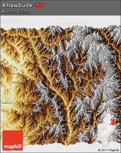 Physical 3D Map of Khawbude