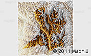 Physical 3D Map of Khawbude, lighten