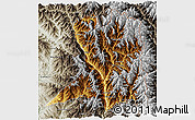 Physical 3D Map of Khawbude, semi-desaturated