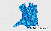 Political 3D Map of Khawbude, single color outside