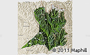 Satellite 3D Map of Khawbude, shaded relief outside