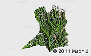 Satellite 3D Map of Khawbude, single color outside