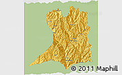 Savanna Style 3D Map of Khawbude, single color outside