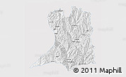 Silver Style 3D Map of Khawbude, single color outside