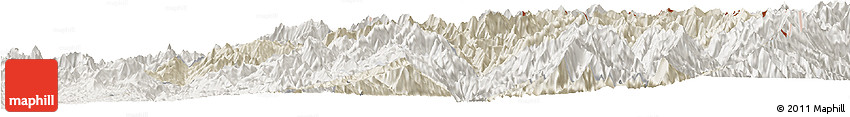 Shaded Relief Horizon Map of Khawbude, lighten
