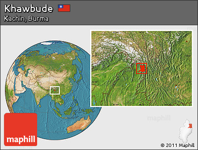 Satellite Location Map of Khawbude