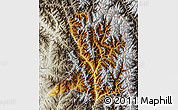 Physical Map of Khawbude, semi-desaturated