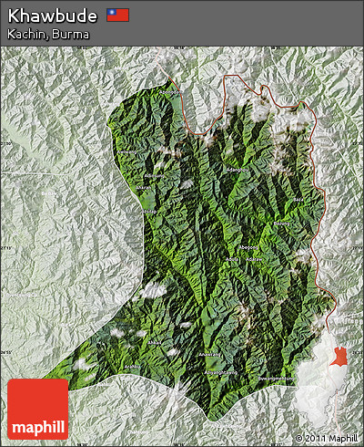 Satellite Map of Khawbude, lighten