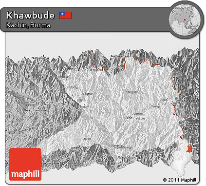 Gray Panoramic Map of Khawbude