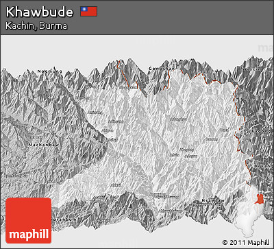 Gray Panoramic Map of Khawbude