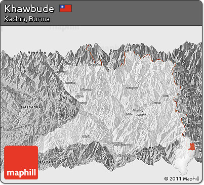 Gray Panoramic Map of Khawbude