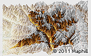 Physical Panoramic Map of Khawbude, lighten