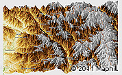 Physical Panoramic Map of Khawbude
