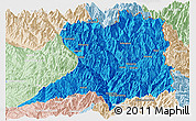 Political Panoramic Map of Khawbude, lighten
