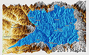 Political Panoramic Map of Khawbude, physical outside