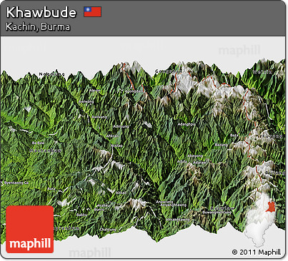 Satellite Panoramic Map of Khawbude