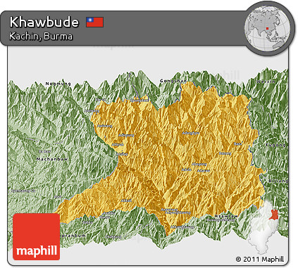 Savanna Style Panoramic Map of Khawbude
