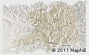 Shaded Relief Panoramic Map of Khawbude, lighten