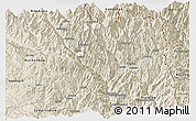 Shaded Relief Panoramic Map of Khawbude