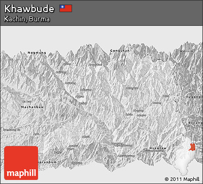 Silver Style Panoramic Map of Khawbude