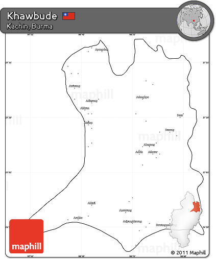 Blank Simple Map of Khawbude, cropped outside