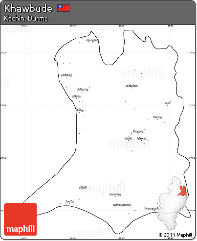 Blank Simple Map of Khawbude, cropped outside