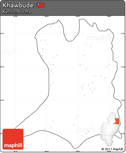 Blank Simple Map of Khawbude, cropped outside, no labels