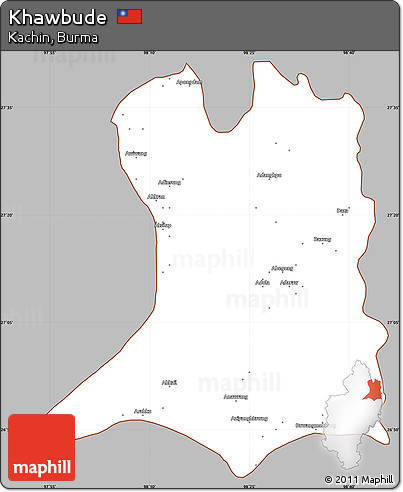 Gray Simple Map of Khawbude, cropped outside
