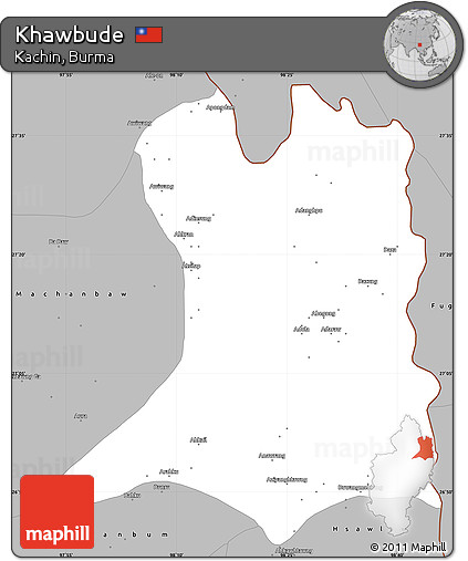 Gray Simple Map of Khawbude