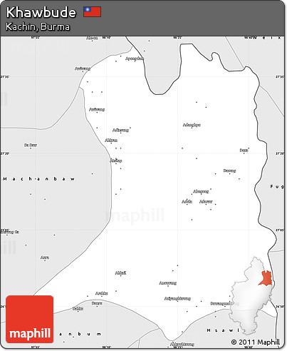 Silver Style Simple Map of Khawbude