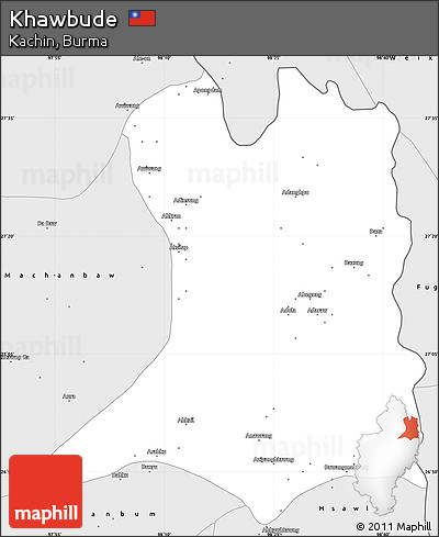 Silver Style Simple Map of Khawbude