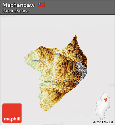 Physical 3D Map of Machanbaw, cropped outside