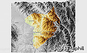 Physical 3D Map of Machanbaw, desaturated