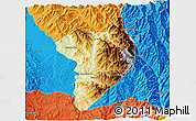 Physical 3D Map of Machanbaw, political outside