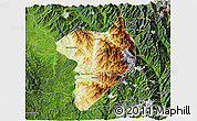 Physical 3D Map of Machanbaw, satellite outside