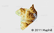 Physical 3D Map of Machanbaw, single color outside