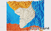 Shaded Relief 3D Map of Machanbaw, political outside
