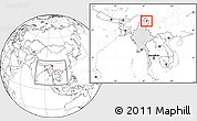 Blank Location Map of Machanbaw, highlighted country, within the entire country