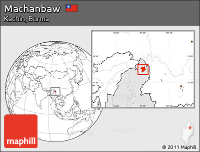 Blank Location Map of Machanbaw, highlighted country