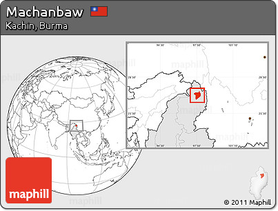 Blank Location Map of Machanbaw, highlighted country