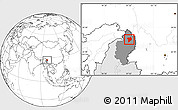 Blank Location Map of Machanbaw, highlighted country, highlighted parent region