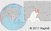 Gray Location Map of Machanbaw, highlighted country