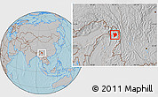 Gray Location Map of Machanbaw, hill shading