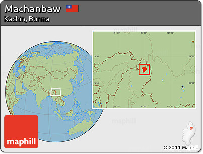 Savanna Style Location Map of Machanbaw