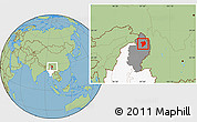 Savanna Style Location Map of Machanbaw, highlighted country, highlighted parent region