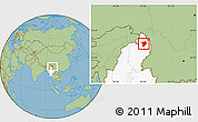 Savanna Style Location Map of Machanbaw, highlighted country