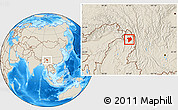 Shaded Relief Location Map of Machanbaw