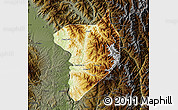 Physical Map of Machanbaw, darken