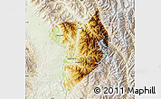 Physical Map of Machanbaw, lighten
