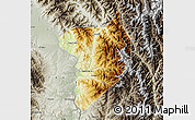 Physical Map of Machanbaw, semi-desaturated